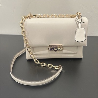 Michael Kors Cream Small Shoulder Bag with Gold-Tone Hardware & Clochette