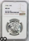1946 Walking Liberty Half Dollar NGC 64 ** Very Nice!