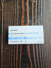 McKesson No Sting Skin Barrier Wipe 2-2/5 X 2-2/5 Inch Sterile 176-5728 25 Ct