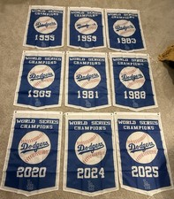 Los Angeles Dodgers MLB World Series Champions 9 Banners/Flags Set 2’ X 3’