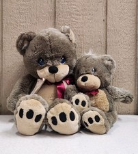 Precious Moments Charlie Bear 21" With Son 15" Plush Lot  GOOD USED CONDITION
