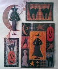 Halloween Trick or Treat Cats witch pumpkin ghost applique quilt pattern *A20
