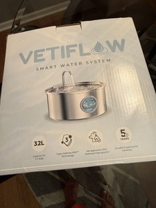 VETIFLOW Smart Water System 32L Pet Water Fountain Stainless Steel Silver