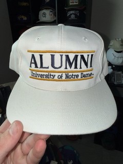 Vintage 90s Notre Dame Alumni 3 Bar The Game SnapBack Hat