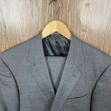 Stafford 2 Piece Suit Mens 40R 34x30 Brown Solid 100% Wool Two Buttons Pants