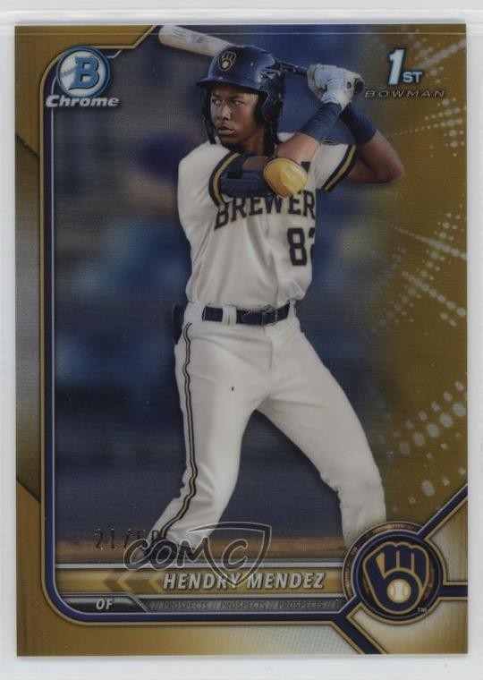 2022 Bowman Chrome Prospects Gold Refractor 21/50 Hendry Mendez #BCP-88 4e9