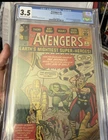 Marvel Comic'' Avengers 1''' 1963 CGC 3.5 Graded 1st Appearance of The Avengers