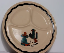Vintage Wallace China Desert Ware Mexicali Divided Plate 9.5" Southwest