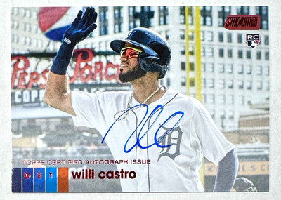 2020 Topps Stadium #AWC WILLI CASTRO RC Red Rookie On-Card Auto #/50 Twins