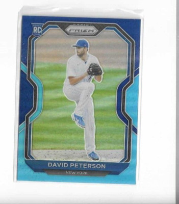 2021 Panini Prizm Prizms Blue Mojo David Peterson Rookie #62 Mets
