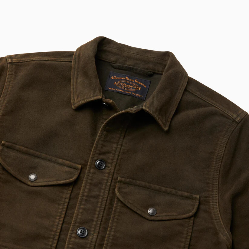 Filson Vintage Wash Moleskin Work Coat 20264378 Siberian Pocket Dark CC