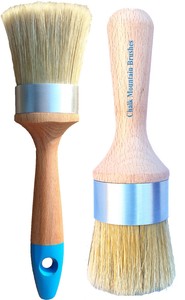 Chalk Paint Furniture Brushes 1 Medium Oval Paint &1 Lg Wax Brush | eBay