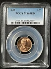 1945  1C RD Lincoln Wheat One Cent  PCGS MS65RD    80562397