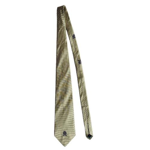 Vintage Tommy Hilfiger Men's Neck Tie Striped Gold Italian Silk Made in USA Logo - Picture 7 of 19