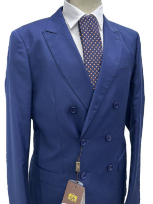HERREN KLEID DOPPELBRUST BLUETTE SLIM FIT MADE IN ITALY 46 48 50 52 54 56 58 S/E