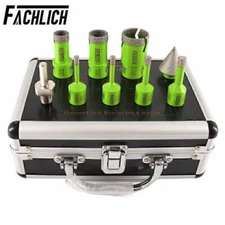 9pcs Diamond Drilling Core Bits Set Cut Ceramic Marble Hole Saw Cutter Tool