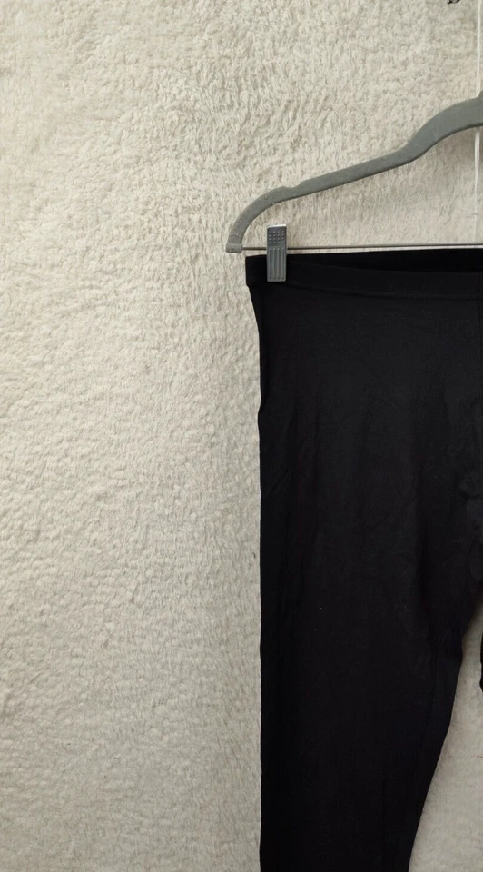 H M Women Leggings Medium Black Cotton Blend Pull On Stretch Regular Fit Pants - Image 2 of 4