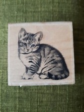 Kitty Cat Inkadinkado Wood Mounted Rubber Stamp
