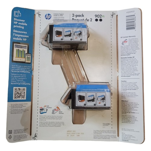 HP 902XL Black Twin Combo Pack T0A40BN 2 X T6M14AN Exp 2020 Sealed Retail Box - Picture 2 of 6