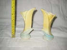 Vintage 5" Pottery Bud Vase ,Yellow & Light Blue, Marked USA 1125 on Base