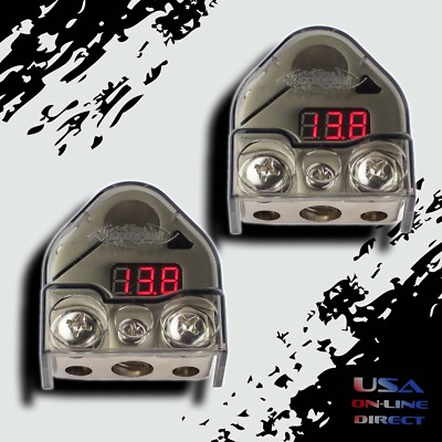 2x PLATINUM Digital Battery Terminal Car Audio Amp Install Battery Power Marine