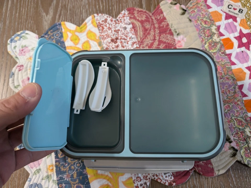 Fiambrera Gourmet Russbe Bento 1600 ml con utensilios - Caja fuerte BPA 3 compartimentos Foto 2 de 4