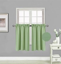 BLACKOUT INSULATE THERMAL SHORT PANELS WINDOW CURTAIN PANELS DRAPES, SET OF 2PC