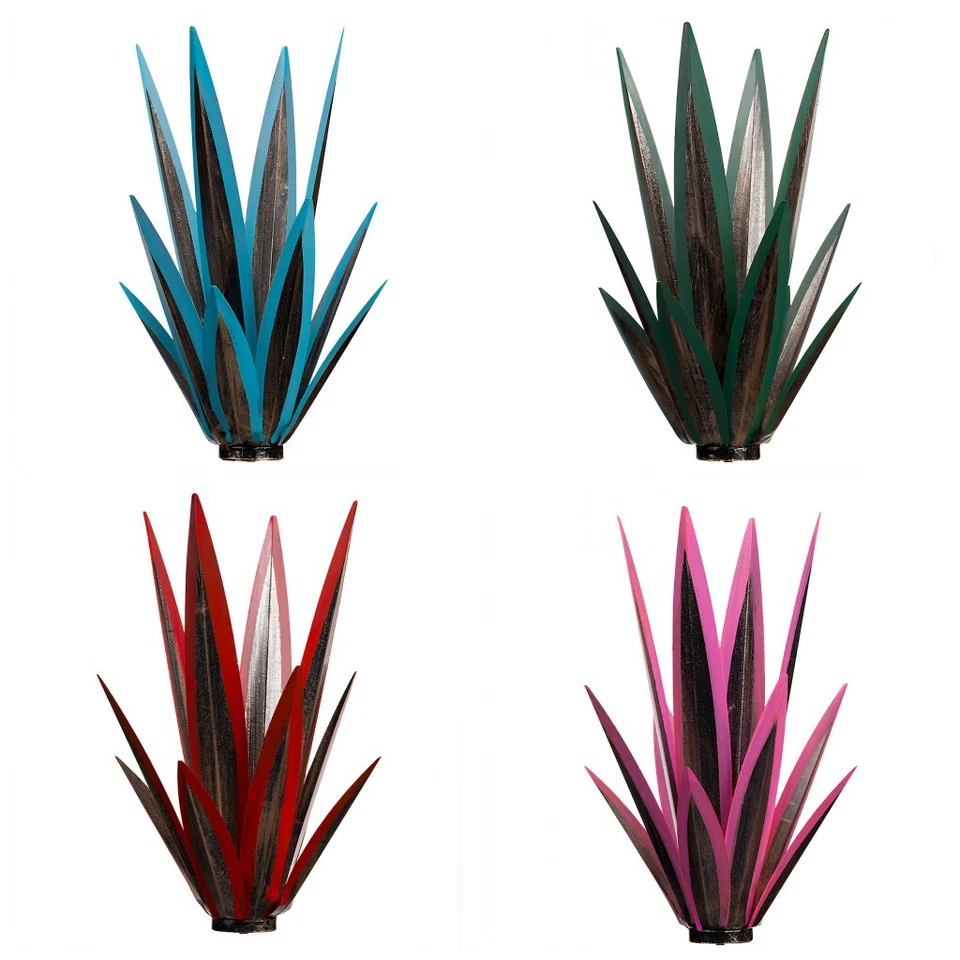 Estatua de arte de jardín rural plantas de agave de metal rústico al aire libre hágalo usted mismo decoración estaca Foto 2 de 4