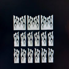 NEW Flame paint mask stencil slot car 1/64 ho lexan body bsrt viper tyco wizzard