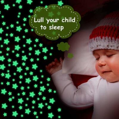 100pcs 3D Wall Glow In The Dark Stars Stickers Kids Decor Bedroom Room ]μ G J6K5