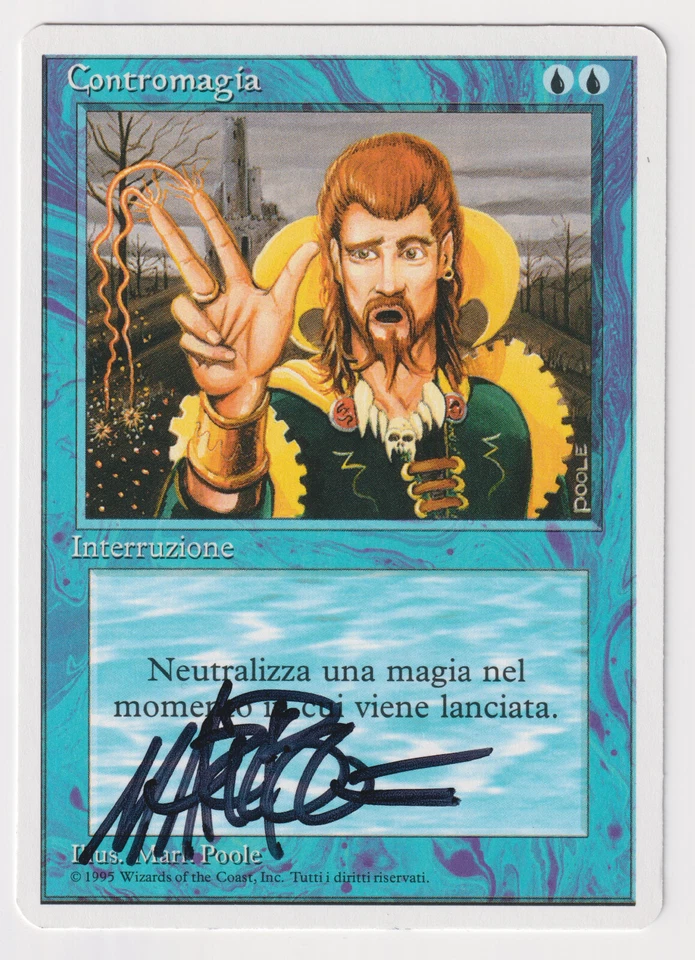 Signed Italian Counterspell Proof Sketch NM Revised FWB Artist Mark Poole MTG AP - Image 2 of 2
