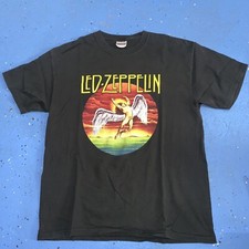 Vintage Led Zeppelin T Shirt Mens 90s Rock Band Tee Hanes Made In USA Size L