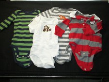 Lot of 4 Boys One Piece Outfit, Assorted Brands, 3 Month, Great Condition