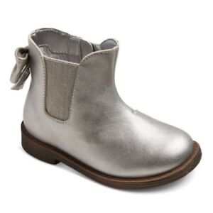 little girls silver boots
