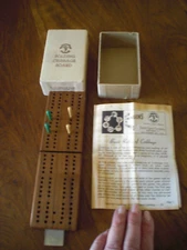 Vintage Game Folding Cribbage Board Pleasantime Pacific Game A Milton Bradley Co