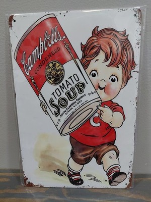 Campbell's Tomato Soup Metal Sign 4 Pre Drilled Holes for Hanging