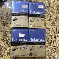4 Lot Sony Betamax L-750 Blank Recordable Beta Tape 'Hi-Packing' Sealed New 222