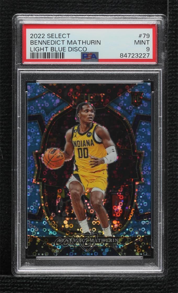 2022 Select Concourse Light Blue Disco Prizm 79/99 Bennedict Mathurin PSA 9 10el
