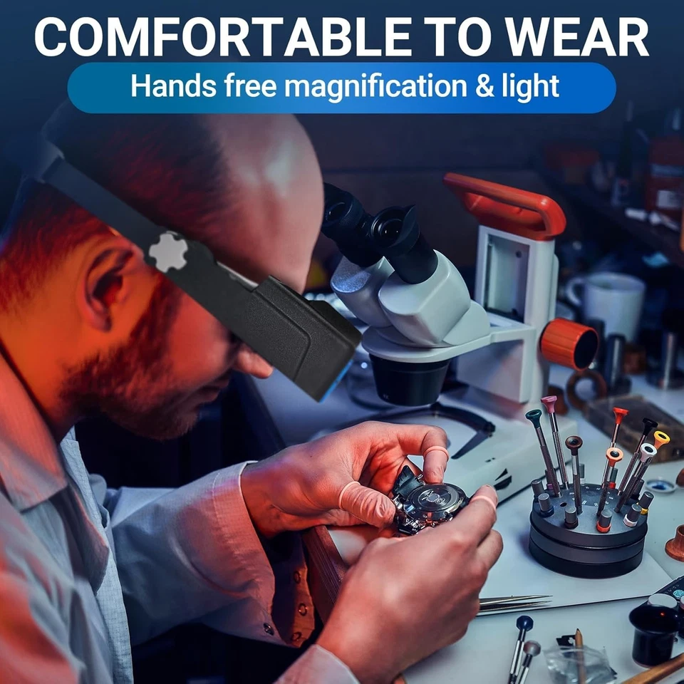 YOCTOSUN Magnifying Glasses with Light for Close Work, Rechargeable Headband Mag - Image 3 of 4