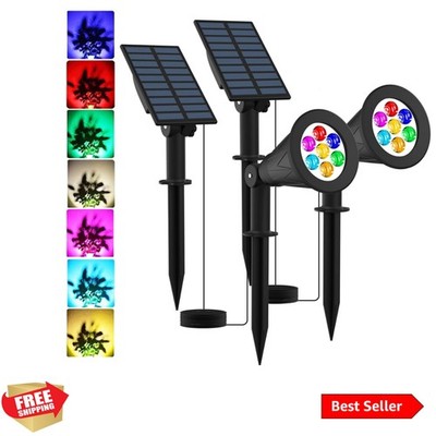 RGB Solar Landscape Spotlights Christmas, Color Changing Spot Lights Waterpro...