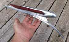 1946 Oldsmobile Delixe Hood Ornament W Red Lucite Wing Original Patina