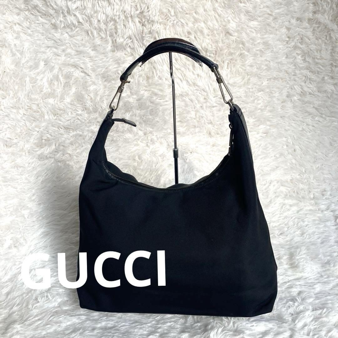 GUCCI Nylon and Leather One Shoulder Bag DDU Crossbody Purse