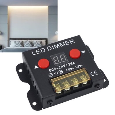 LED Light Strip Dimmer DC 5 24V 35A PWM Dimming Controller with Digital Display