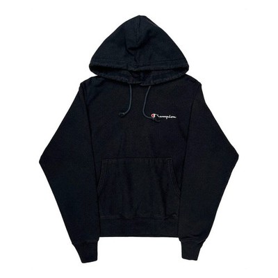 Reverse Weave Champion Hoodie - Small Black Cotton