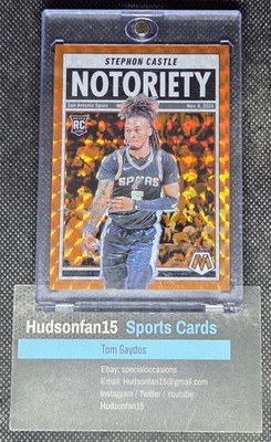 Stephon Castle 2024-25 Panini Mosaic Notoriety #2 RC Orange Mosaic Prizm 44/49
