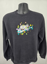 Nike Sportswear Club Sweatshirt Small Black Knit Comfort Embroidery Rare