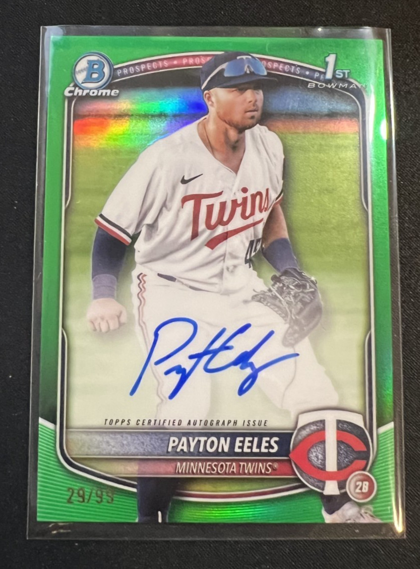 2025 Bowman #CPA-PE Chrome Payton Eeles Twins True Green 1st Bowman Auto /99