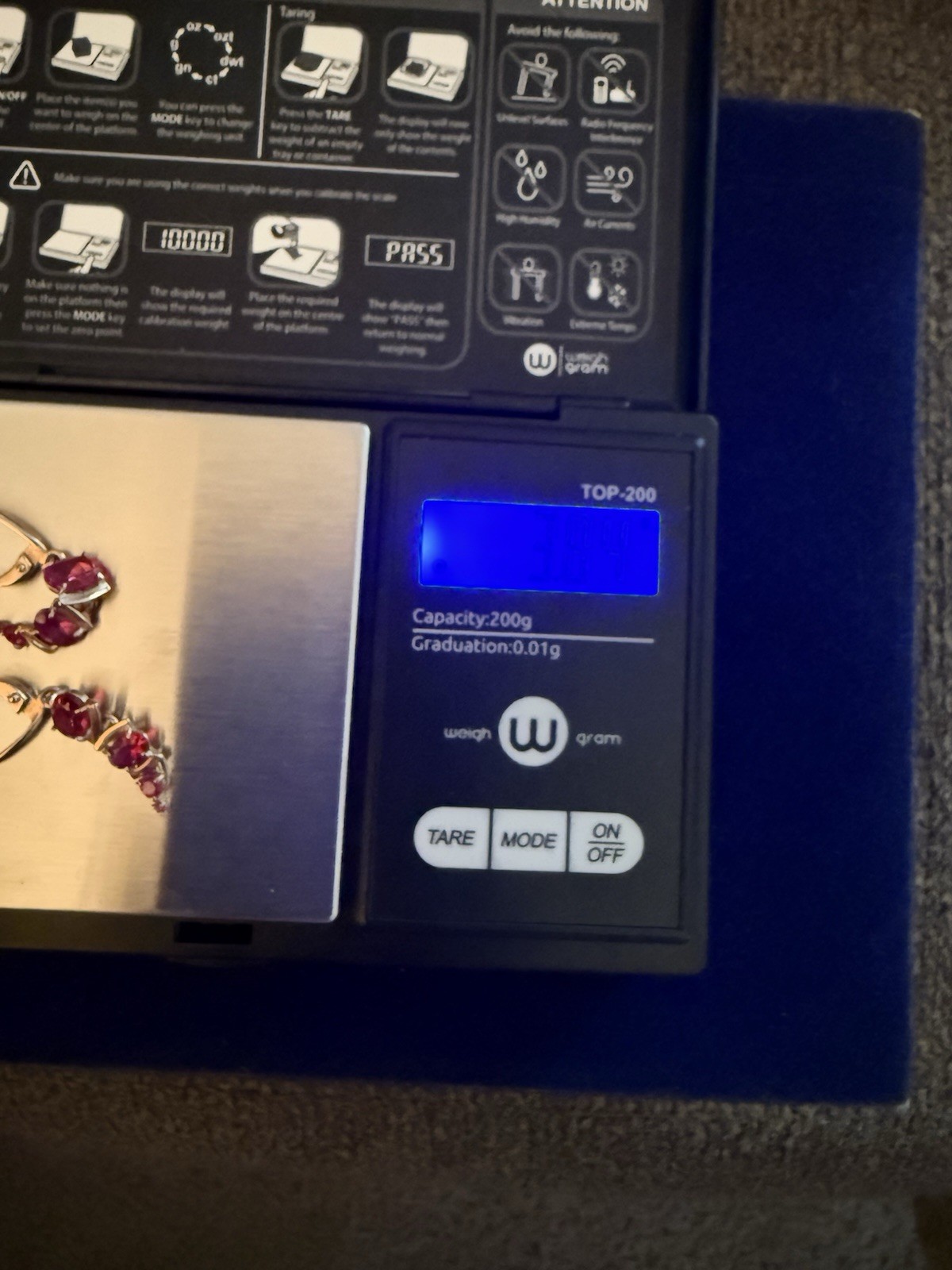 Lab Created Ruby Russian Drop Earrings Dangling Y… - image 6