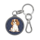 Cavalier King Charles Spaniel Dogs Keyring Tag, Dog KeychainKey Chain Clip Ring