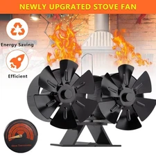 Wood Stove Fan Heat Powered, 12 Blade Fireplace Fan Non-Electric, Thermoelectric